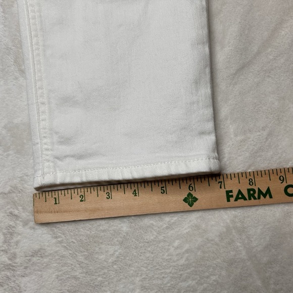 J Crew Women's Size 32 White Denim Stretch‎ Slim Boyfriend High Rise Jeans - Picture 8 of 10